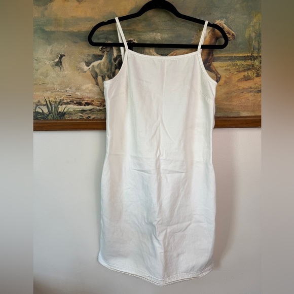 Old Navy Dresses & Skirts - vintage y2k faded glory white denim midi dress - size S (8) 100% cotton